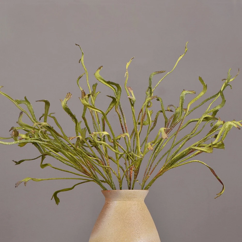 84cm 6PCS Artificial Plants Staghorn Fern Leaf Fake Grass Plastic Plant Faux Tree Branch Leafs Floral Material Home Decoration