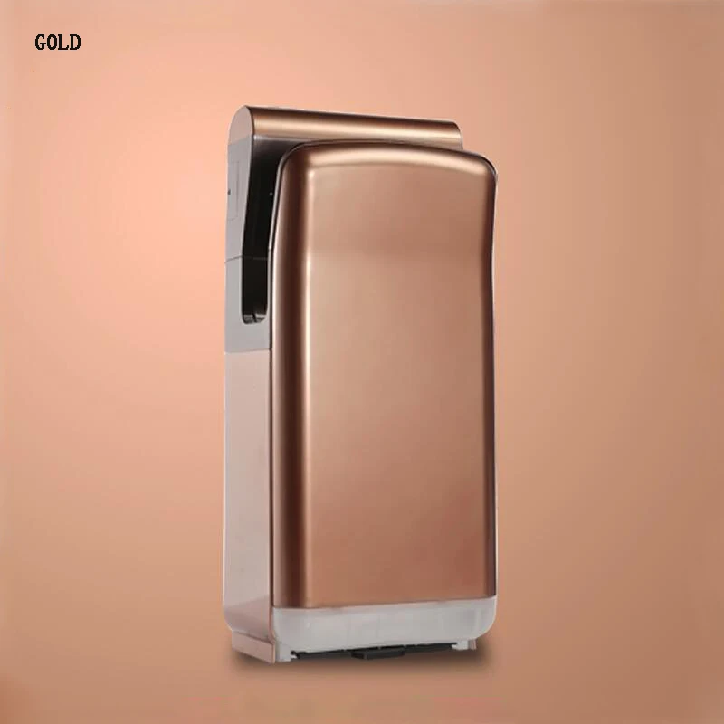 Сушилка для рук коммерческий автоматический датчик высокоскоростная струя быстросохнущая гигиеническая ручная сушильная машина с HEPA фильтром - Цвет: Gold