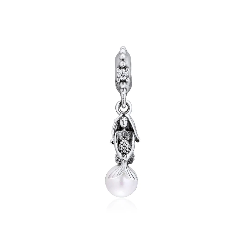 

CKK Silver 925 Jewelry Fits Pandora Bracelets Luminous Ariel Hanging Charm Original Sterling Silver Beads
