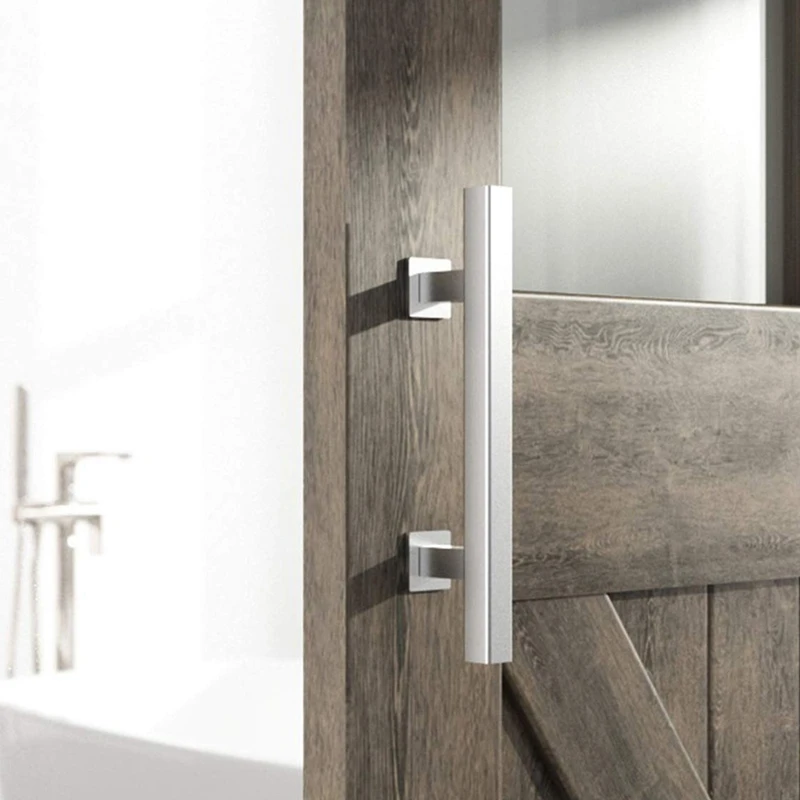 

SZS Hot Heavy Duty 12 Inches Square and Flush Two-Side Barn Door Handle for Sliding Barn Door Gates Garages Sheds Furniture