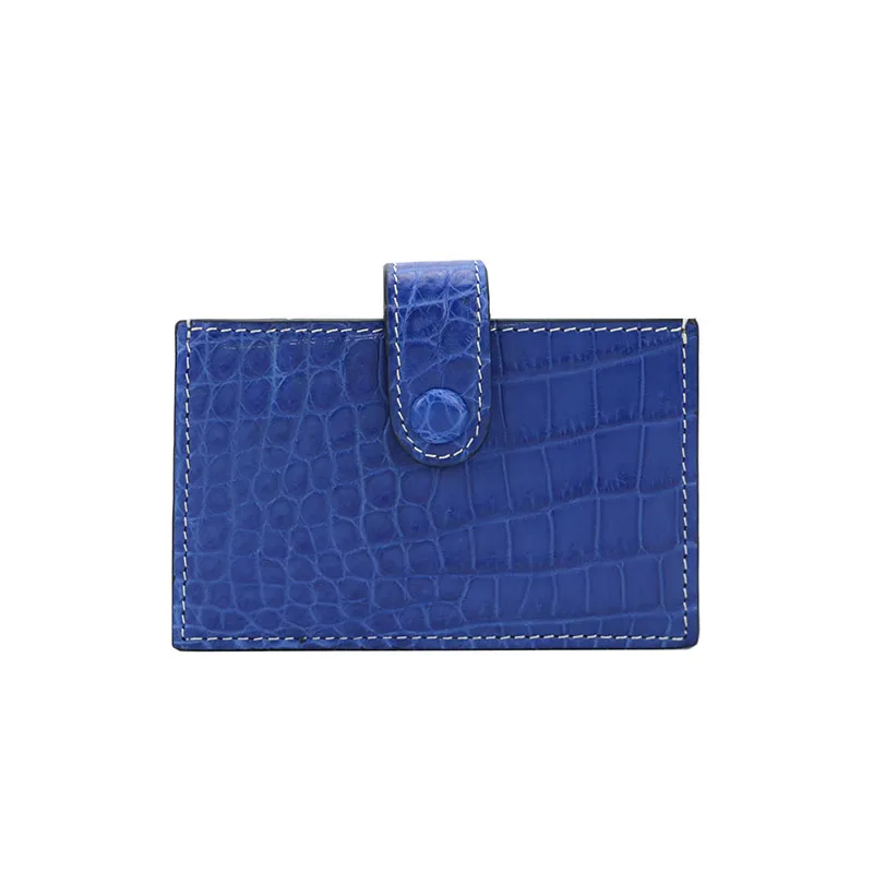 

New luxury hot selling real crocodile leather accordion card holder alligaror skin card case with big capacity