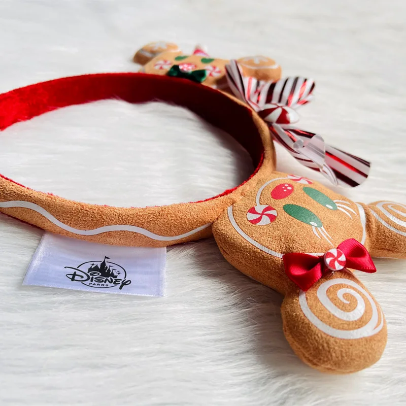 Disney Christmas Mickey Mouse Gingerbread Candy Headband Ears Disneyland Minnie Christmas Decoration Gifts