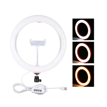 

PULUZ PU456F 26cm 3200-5600K Dimmable LED Ring Light 3 Modes Lamp for Youtube Tik Tok Streaming Vlogging Photography