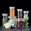 2PCS 100/150/200/250/300/350/400ml Glass Storage Bottles Grains Spice Tea Leaf Coffee Beans Candy Food Jars Kitchen Containers 2