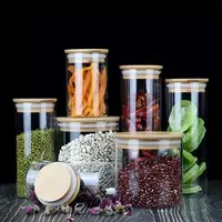 2PCS 100/150/200/250/300/350/400ml Glass Storage Bottles Grains Spice Tea Leaf Coffee Beans Candy Food Jars Kitchen Containers 2