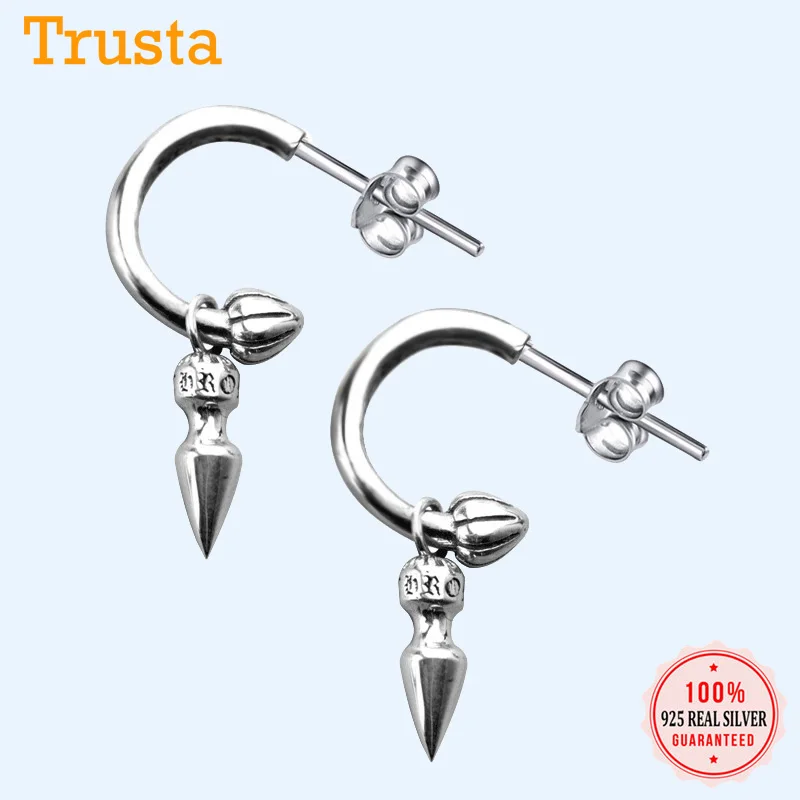 Trusta,, 925 пробы Серьги серебристого цвета; бижутерия, очаровательные шпильки, рождественский подарок для женщин, девочек-подростков, Прямая поставка DS1429