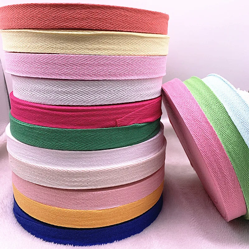 Herringbone Tape Ribbons 3yards/lot 10mm/20mm Multi Color Cotton Woven Ribbon Sewing Wedding Decoration DIY Fabric Crafts