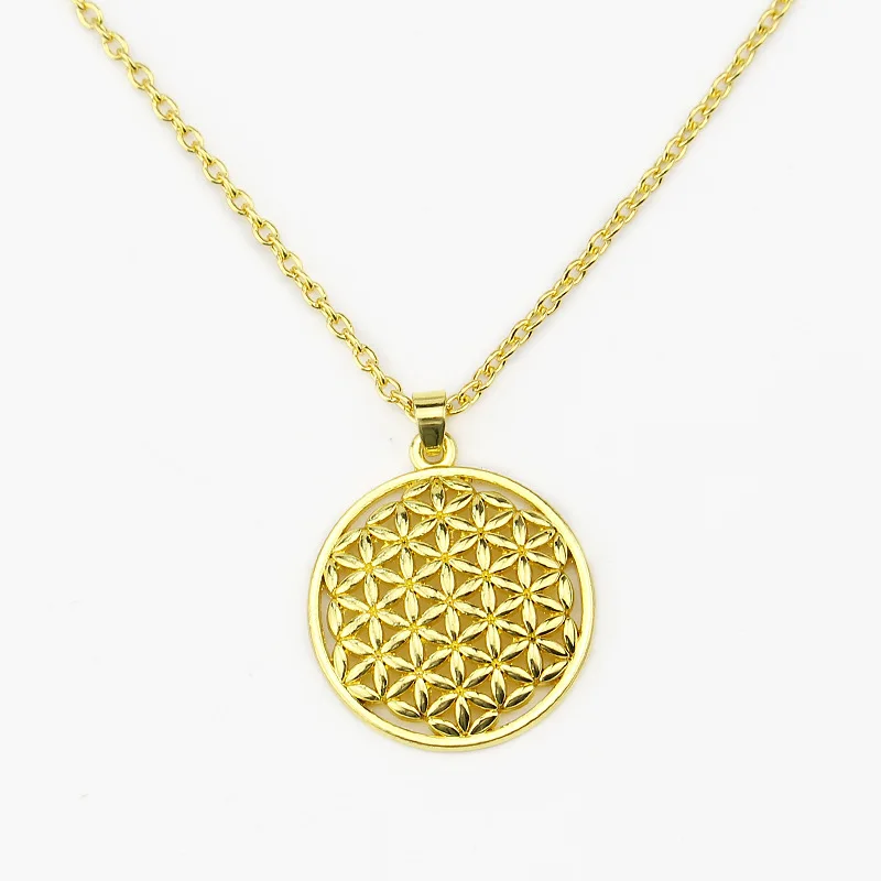 

New Style of Life Flower Pendant Sacred Geometry Merkabah Life Spirit with Numbers Password Necklace
