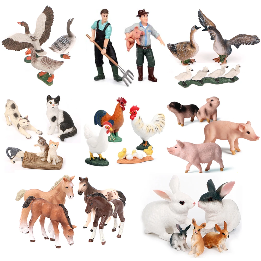 incidente paz resultado Figuras de acción de modelos de animales de granja, juguetes educativos en  miniatura para niños, Farmer, vaca, gallina, caballo, cerdo, aves de  corral|Figuras de acción| - AliExpress