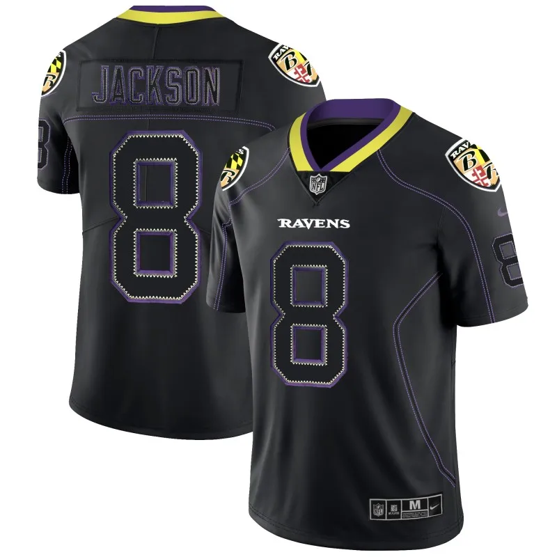 MEN Новинка года. Высококачественная Белая футболка Baltimore Lamar Jackson Ravens - Цвет: MEN