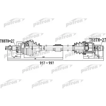 

Axle front axle right 27X957X60X27 HYUNDAI ELANTRA [SD] 11-I30 [a5] 1,6 1,8 12 PATRON PDS0497