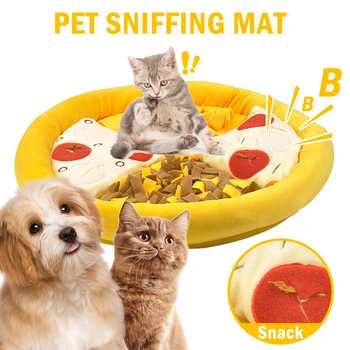 

1PC Portable Pet Simulation Pizza Cushion for Pet Dog Cat Bite Resistant Sniff Smell Pad Educational Removable Mat