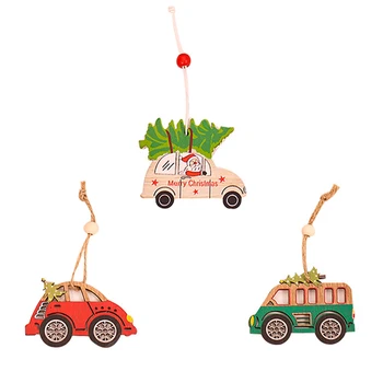 

Cute Christmas Tree Decorations Festival Atmosphere Hanging Wooden Pendants
