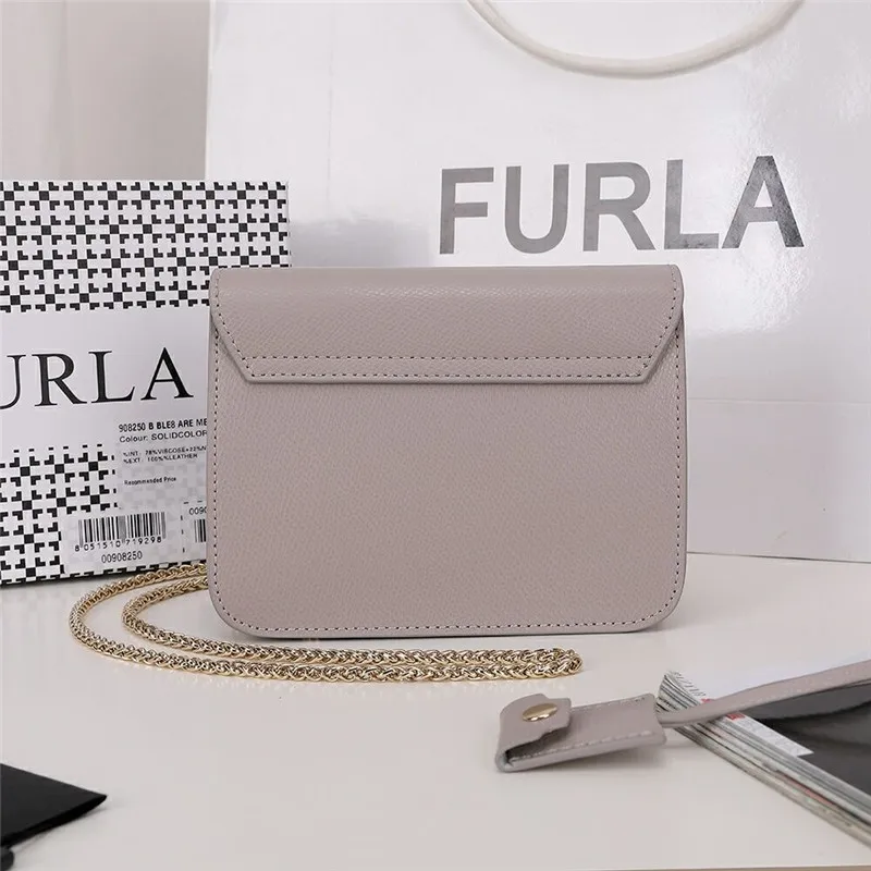 Оригинальные женские сумки FURLA, высококачественные женские кожаные сумки Furla светло-серого цвета, размер S 16,5 см x 12 см x 8 см