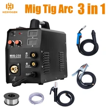 HZXVOGEN – Machine à souder Mig à ARC TIG MMA 3 en 1, fonction gaz et sans gaz, adapté au fil solide à noyau de Flux 0.8mm 1mm