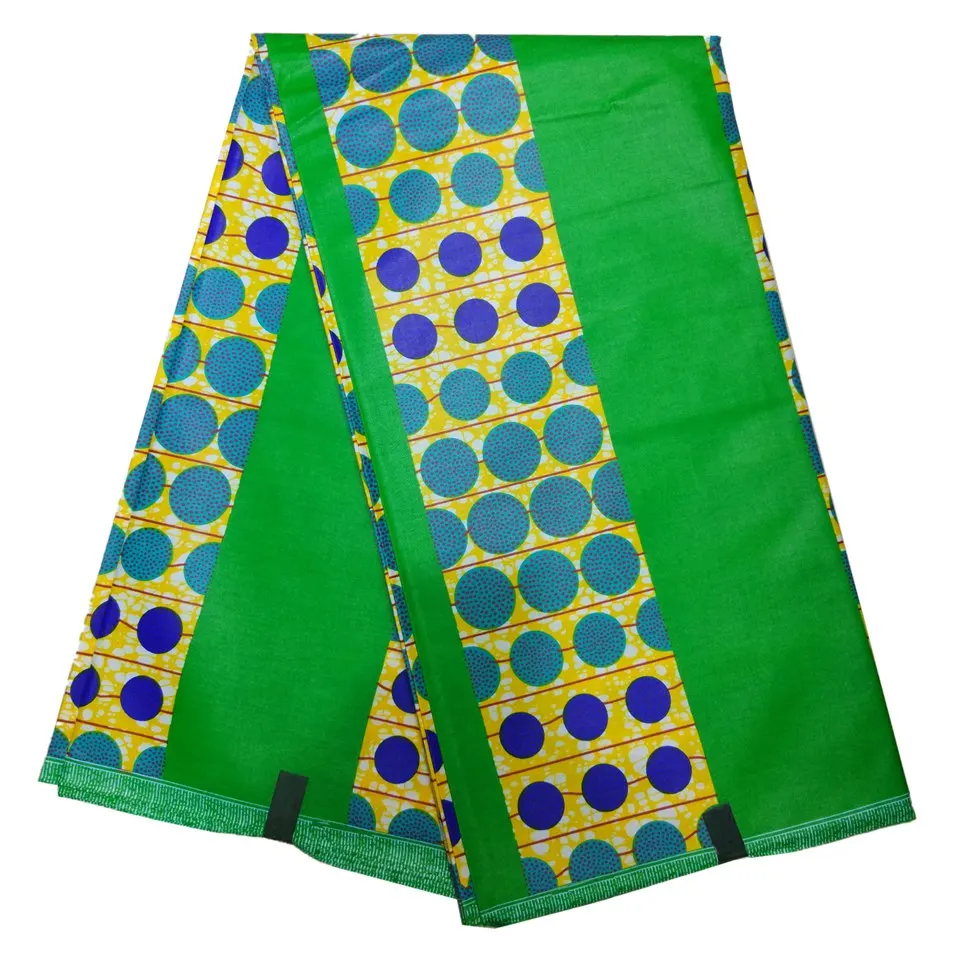 Зеленый Анкара Африканский Воск печатная ткань настоящий голландский воск африканская вощеная ткань печать для юбки, головной убор, сумка LBL-173