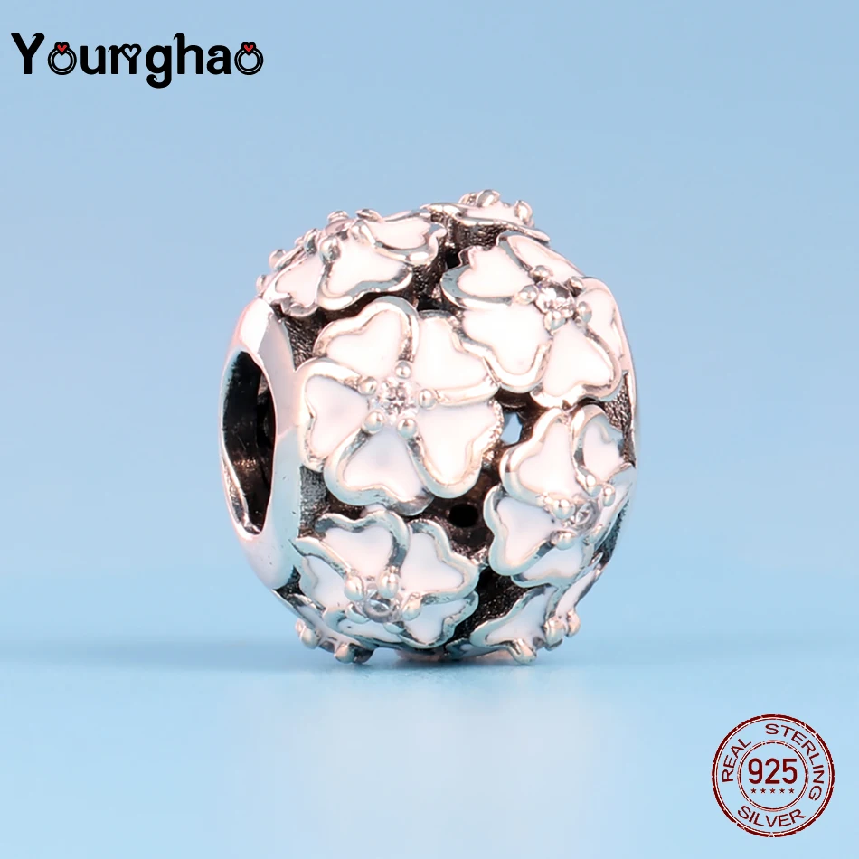 Younghao ювелирные изделия подлинное серебро 100% 925 пробы вишневый цветок цветение