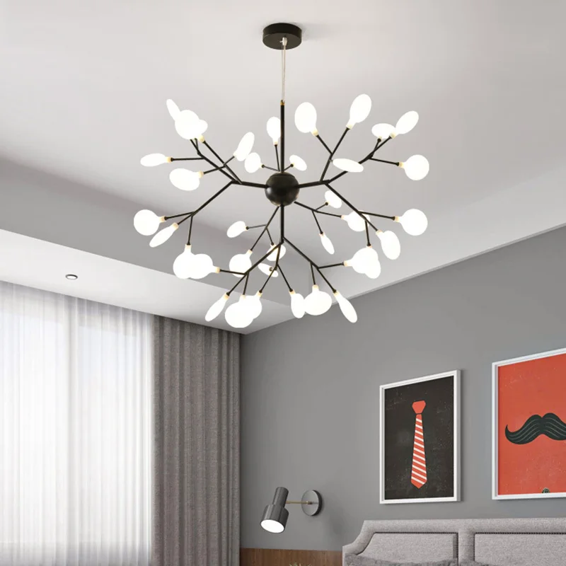 LED Chandelier Lights For Room Living Room Bedroom Gold Black Indoor Hang Lighting Fixture