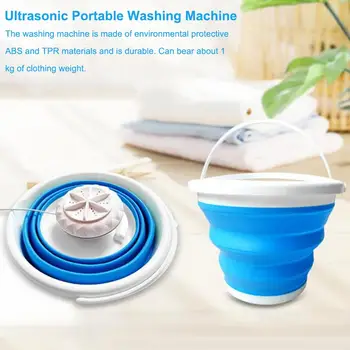 

Mini Washing Machine Lightweight Foldable Ultrasonic Turbine Washer USB Travel Laundry Washer #1