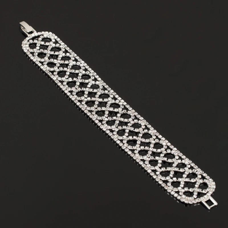 YFJEWE Роскошный горный хрусталь кристалл Элегантные Свадебные Ювелирные Модные браслеты B143