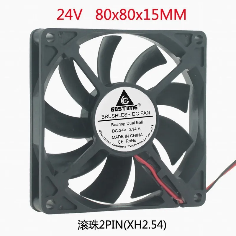 DC 12V 24V 2pin 8015 8cm 80mm 80*80*15 двойной шарикоподшипник Бесщеточный Охлаждающий