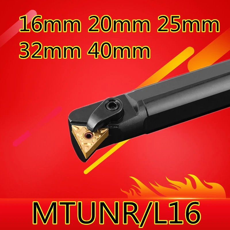 1PCS S16Q-MTUNR16 S20R-MTUNR16 S25S-MTUNR16 S32T-MTUNR16 S40T-MTUNR16 MTUNL16 16mm-40mm CNC Internal Turning tools pipe bender Machine Tools & Accessories