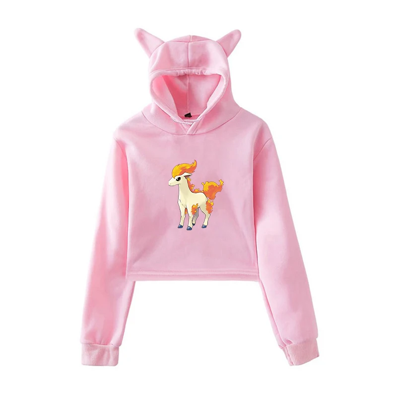 Harajuku Толстовка Покемон Мьюту Ponyta толстовки женская розовая одежда Kpop Одежда для девочек уличная одежда женские топы с длинными рукавами