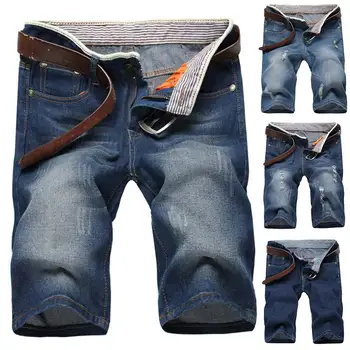 

2019 Summer Fashion Men Clothing Ripped Straight Denim Shorts Jeans Casual Destroyed Hole Fit Male Brand men's Pants homme