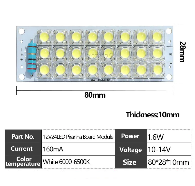 Modulo Lampada LED Piranha Board DC 12V 24LED Super Bright Whe Light Risparmio Energetico Street Risparmio Energetico Per K Fai Da Te Auto - Foto 3
