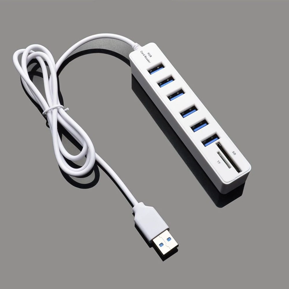 Usb-хаб 6 портовый расширитель адаптер USB 2,0 концентратор Мульти USB разветвитель 2,0 хаб 3 хаб 2,0 несколько USB2.0 usb-концентратор кардридер для ПК