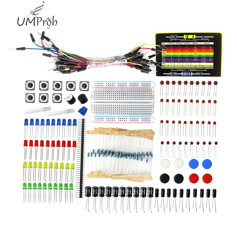 Generic Starter Kit Resistor /LED / Capacitor / Jumper Wires
