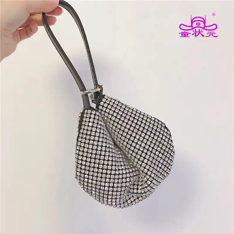 

Bag Buang 2020 Genuine Leather Inlaid Rhinestone Crystal Women Female Lady Purses Small Handbags Bling Pouch Shoulder Bags