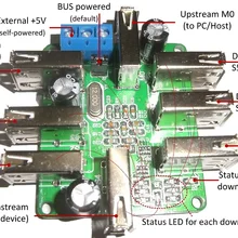 USB2.0 концентратор передачи данных линии концентрации контроллер 1 Drag 7 само/шина питания двойной режим FE2.1 модуль