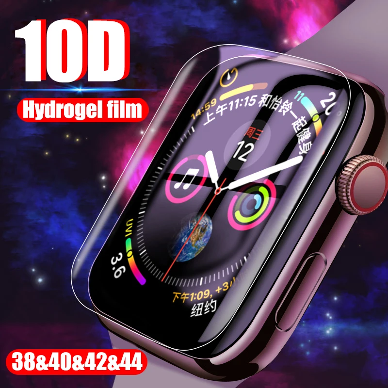 

10D Full Cover Hydrogel film For Apple Watch 44mm 42mm 40mm 38mm Screen Protector For Watch 38 40 42 44 MM Soft Film No Glass
