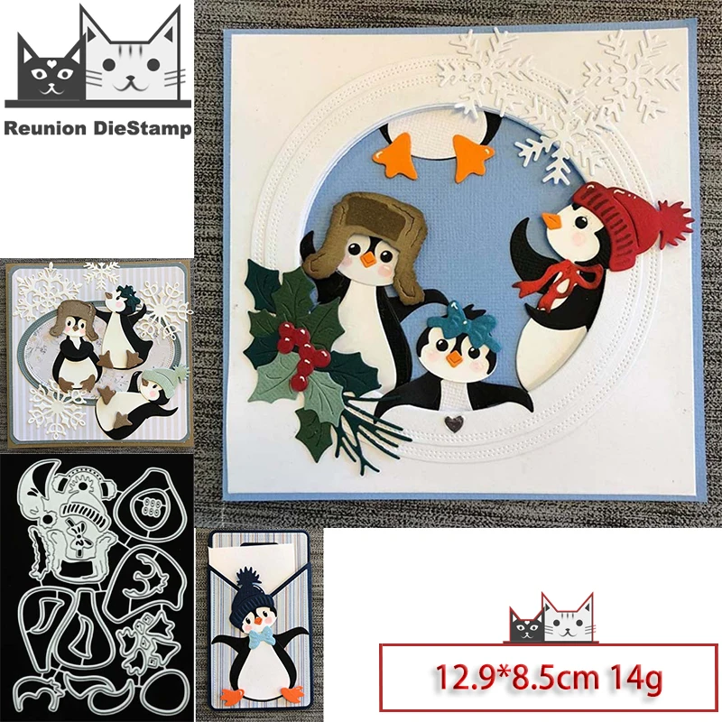 

Reunion New Design Craft Metal Die Cuts Penguin Jigsaw Cutting Die Scrapbooking Album DIY Paper Card Handmade Embossing Stencils