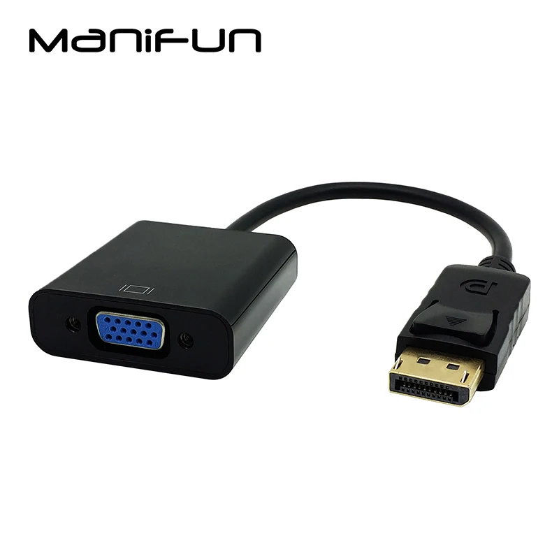 

DP to VGA Adapter DisplayPort to VGA Converter DP Cables Adapter Male to Female 1080P for HDTV Monitor MacBook Projector PC