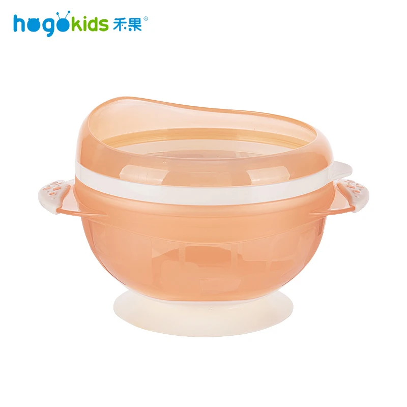 H41-139-Orange Hogokids набор детской чаши, тренировочная чаша, столовая посуда, обучающее блюдо на присоске, Детские тренировочные столовые приборы, чаша с крышкой, подарочная коробка - Цвет: H41-139-Orange