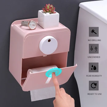 

Toilet Punch-free Wall-mounted Waterproof Creative Drawer Creative Roll Holder Bathroom Accessories for Kitchen Bathroom Toilet