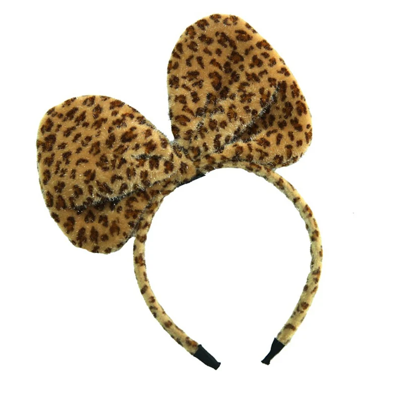MOLANS Fashion Leopard Bow Hairbands Charming Soft Suede Big Bow-knot Slim Headbands For Women Non-slip Printed Women Hairbands