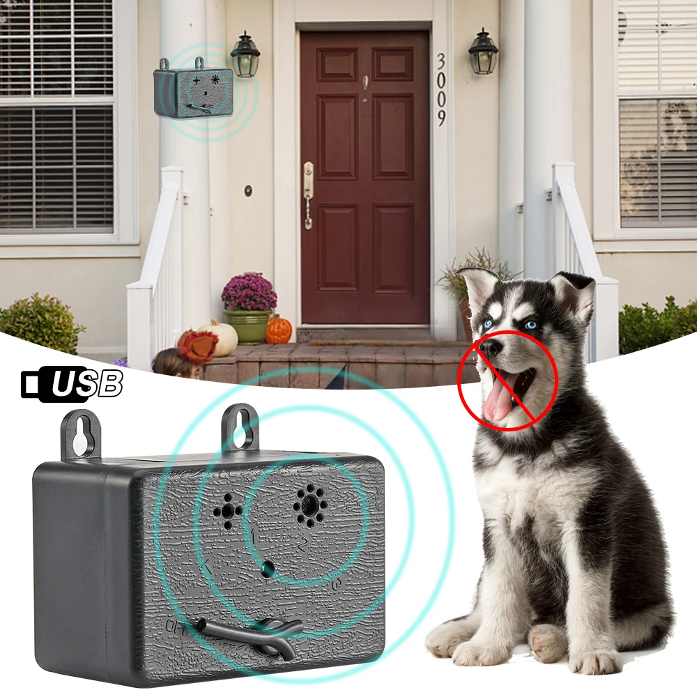 Dog Bark Stopper Wall Mounted Ultrasonic Dog Repeller AntiBarking Dog