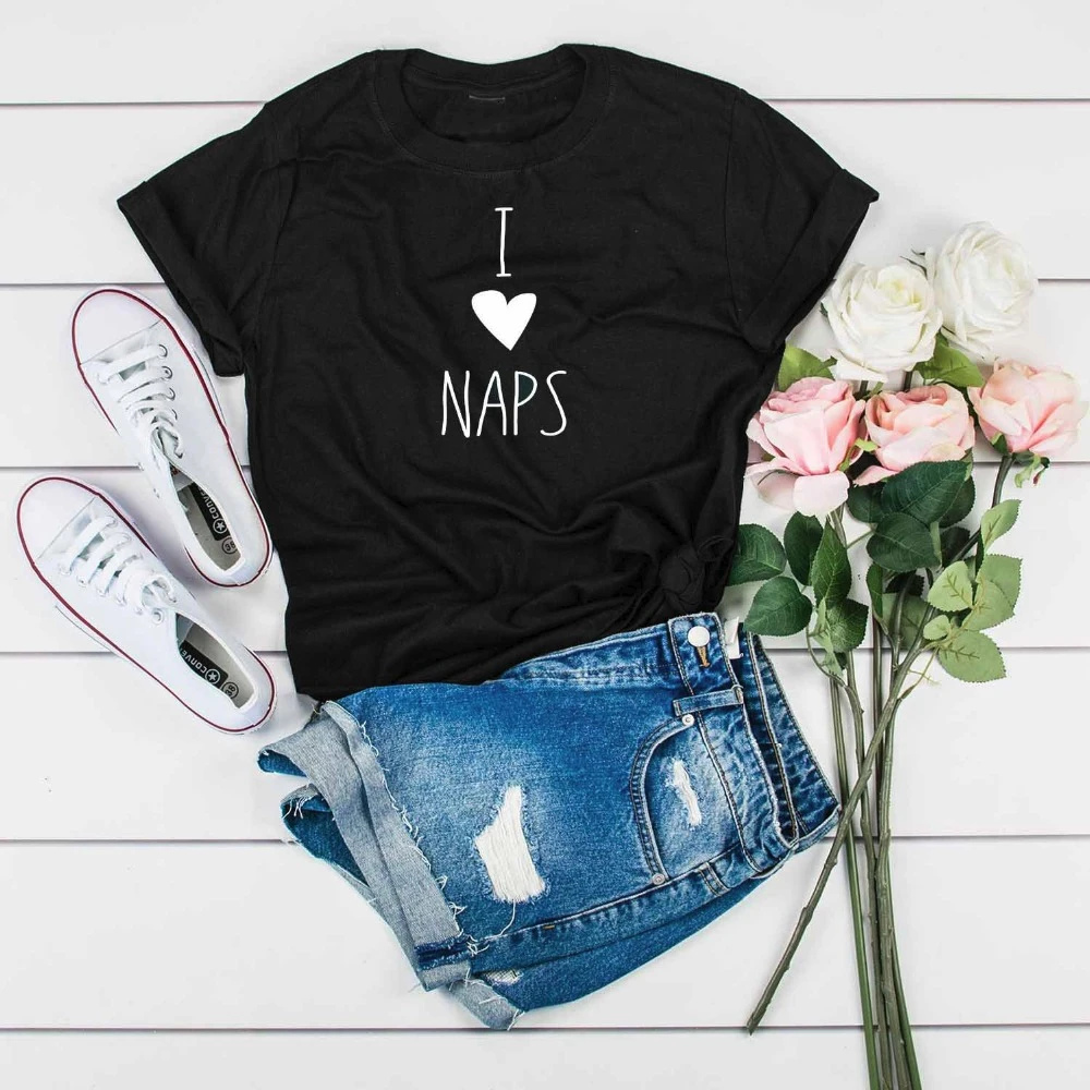 Футболка с надписью I Love Naps 90s женская футболка принтом в виде сердца|Футболки| |