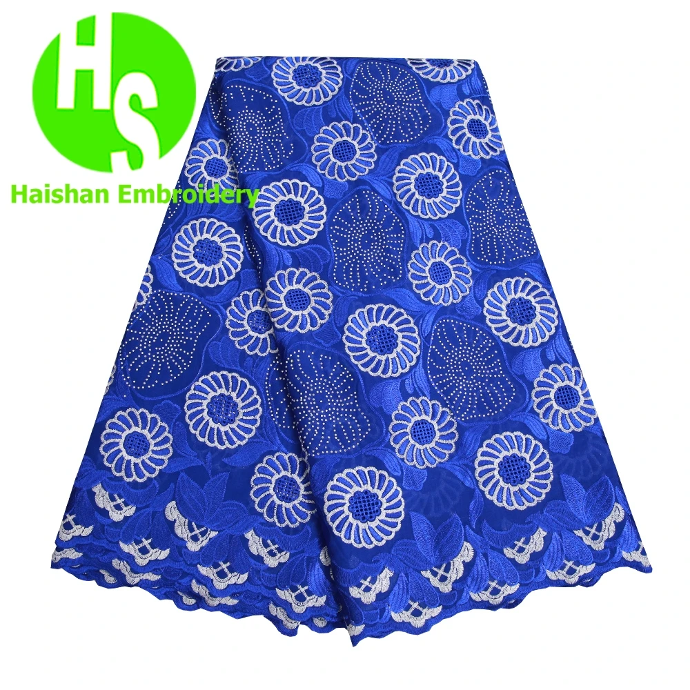 

Latest African Cotton Lace Fabric 2019 High Quality Swiss Voile Lace In Switzerland Embroidery Swiss Voile Lace with Stones