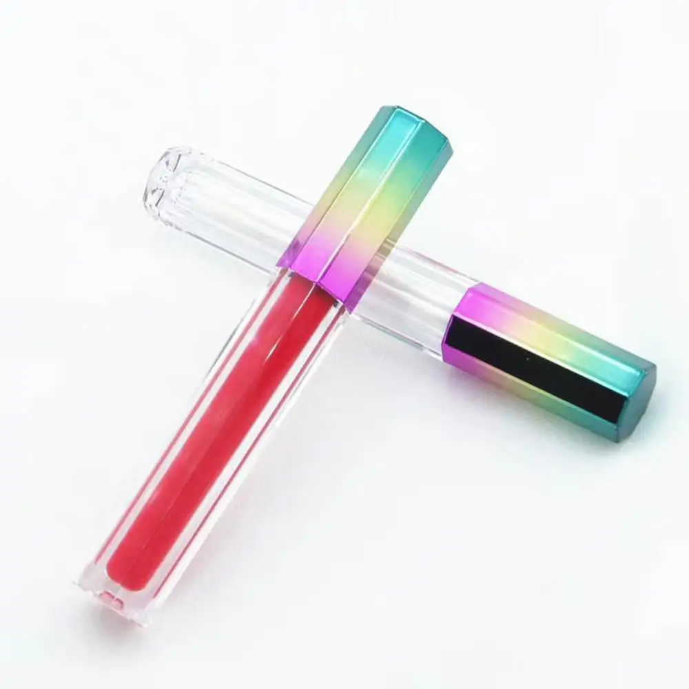 

3ML Empty Lipstick Tube Octagonal 3 Color Gradient Cap Lip Gloss Tube DIY Makeup Tool Cosmetic Container