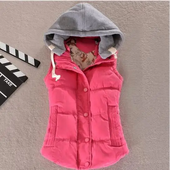 2019 Autumn Winter Simple Jacket Coat Women's Vest Monophonic Vest Women's Hooded Veste Femme Parkas Chalecos Para Mujer Casaco