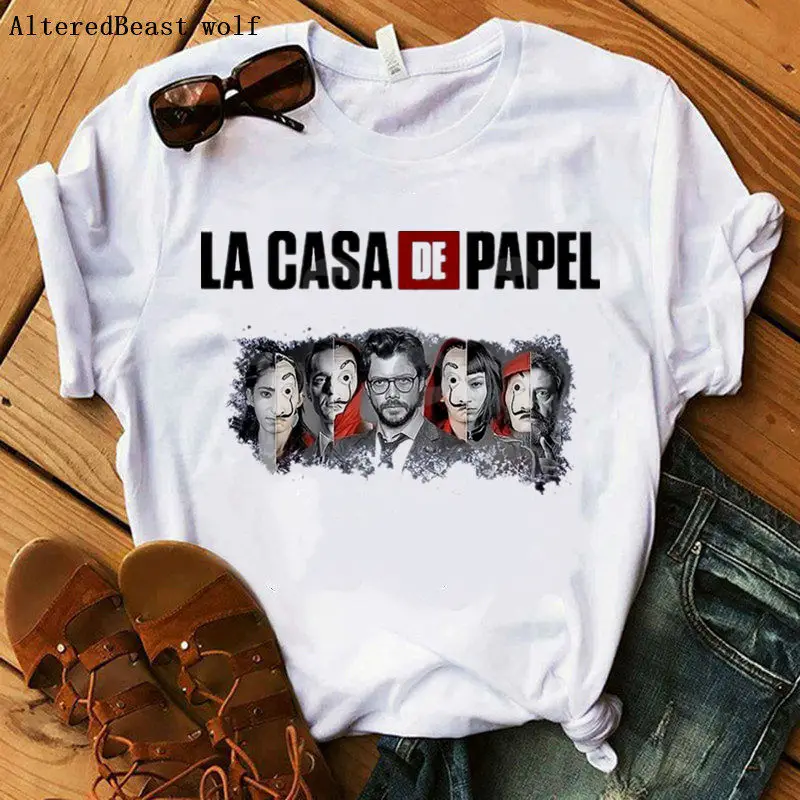 Деньги Heist Футболка Keep Calm and остаться house of Paper La Casa De Papel 2019 футболка женская летняя