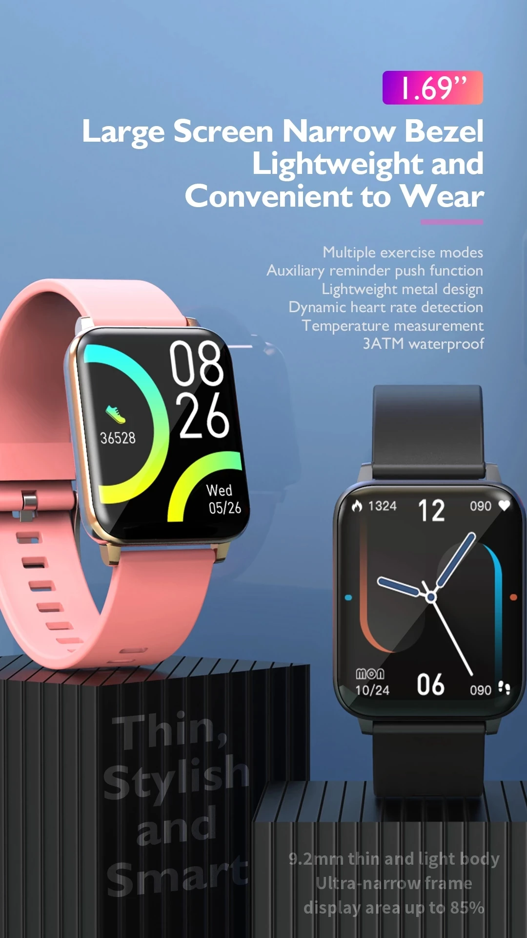 GT5 большой экран smart watch 1 69 дюймов полный сенсорный монитор сердечного ритма