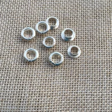 300 шт./лот, 4 мм/4,5 мм, отверстие, посеребренное, 925 люверсов, подходит для бусин с большим отверстием, для рукоделия, ювелирных изделий