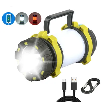

Portable LED Camping Light USB Rechargeable Flashlight Dimmable Spotlight Work Lantern Waterproof Searchlight Emergency Torch