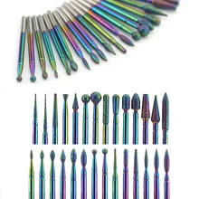 29 типов радужных алмазных фрезерных фрез, электрические маникюрные сверла для ногтей, кутикулы, очистка заусенцев, инструменты для гель-лака для ногтей, аксессуары