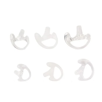 

3 Pairs Transparent Silicone Soft Earbud for Walkie Talkie Covert Acoustic Tube Earpiece Small/Middle/Large J6116Z